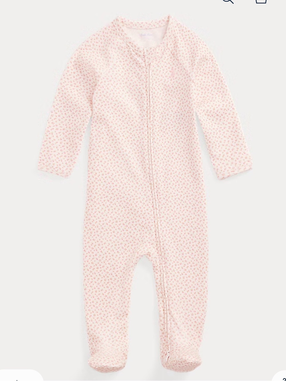 RALPH LAUREN POLO Floral Cotton Interlock Footed Coverall